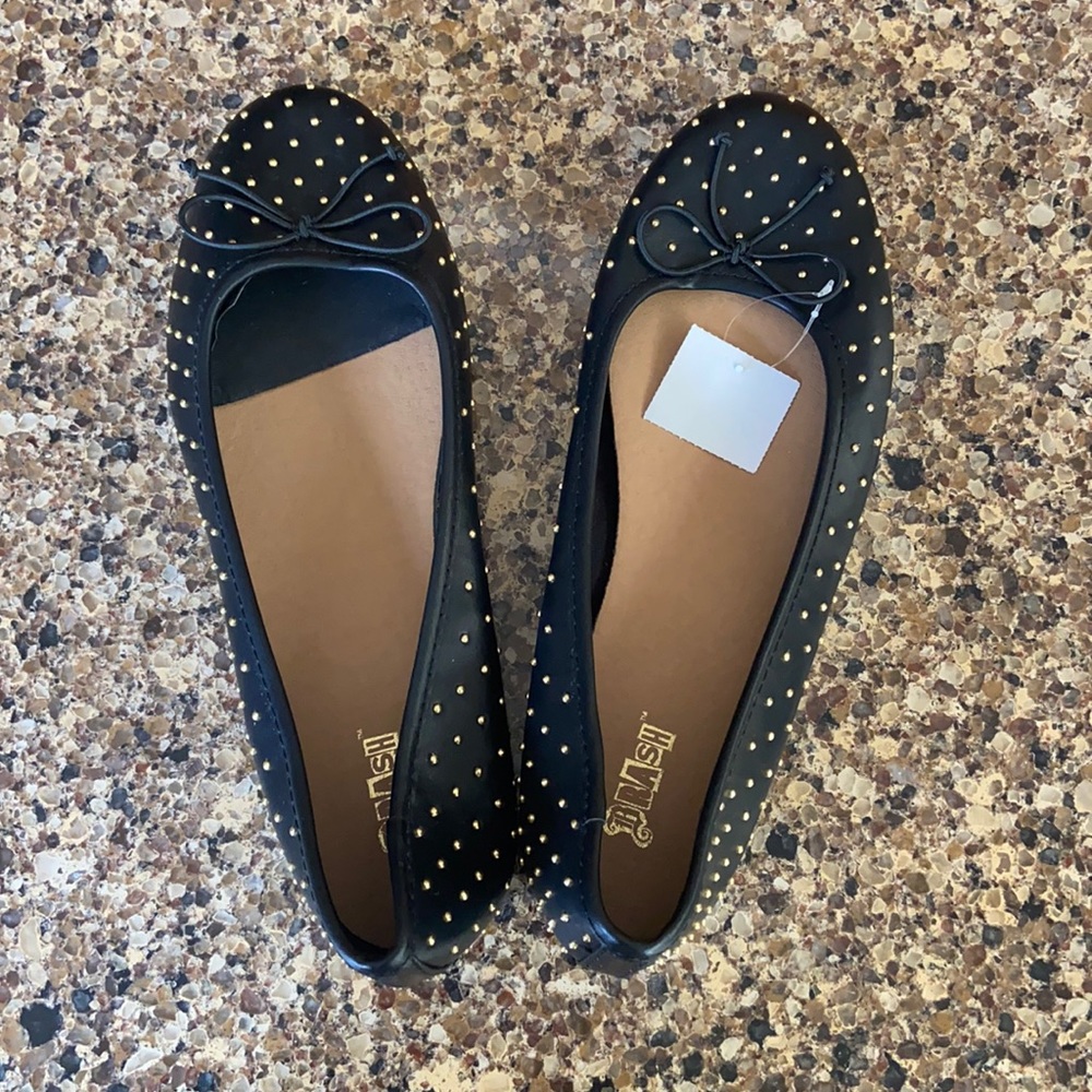 Gold studded black Flats